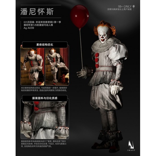 INART 1/6《小丑回魂：歡迎來到德里鎮》第一季-潘尼懷斯 Ag A039 雙頭雕