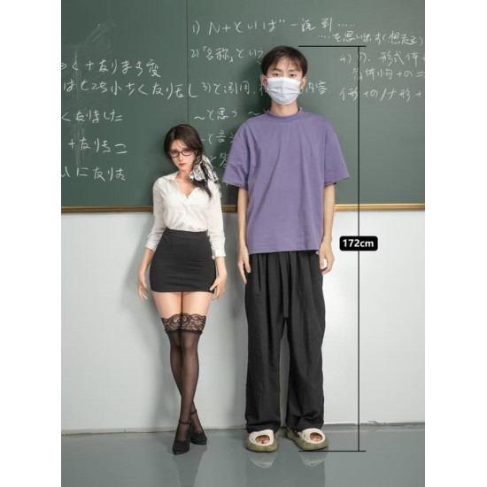 Novabeing 超維人形HSDoll - 142CM 高端全矽膠實體娃娃可動人偶     老師 Himi Ryoka 氷見涼香 (標準版)
